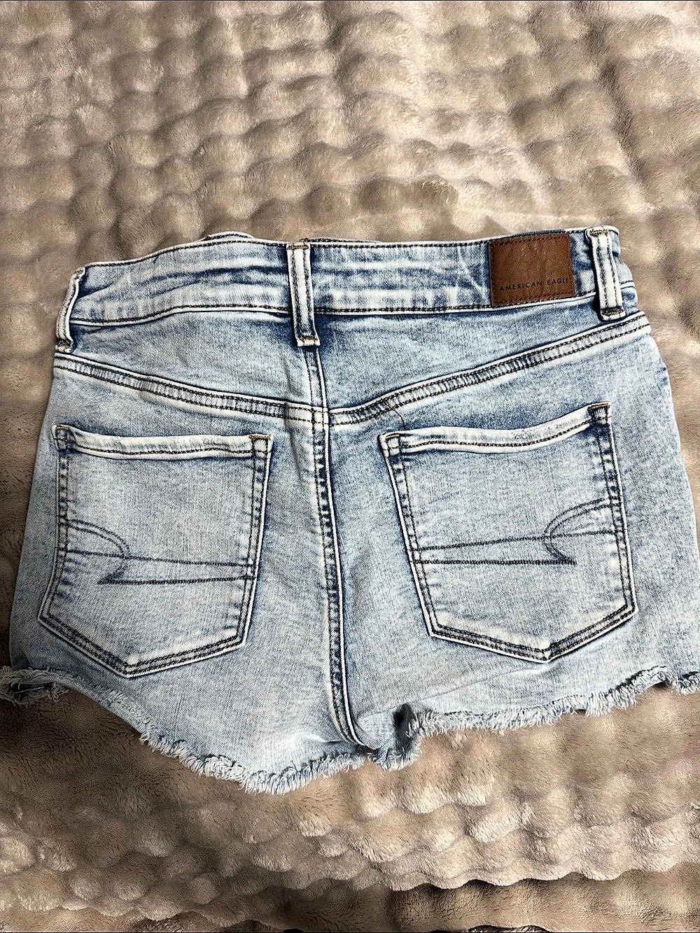 American Eagle Distressed Denim Jean Shorts Blue Waist 8